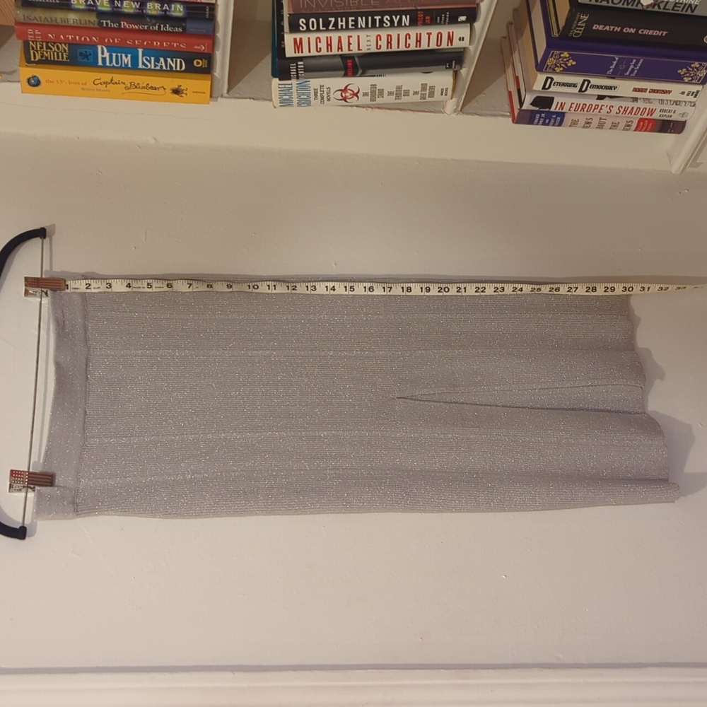 Metallic Light Gray Women's Skirt Size M - Picture 4 of 8